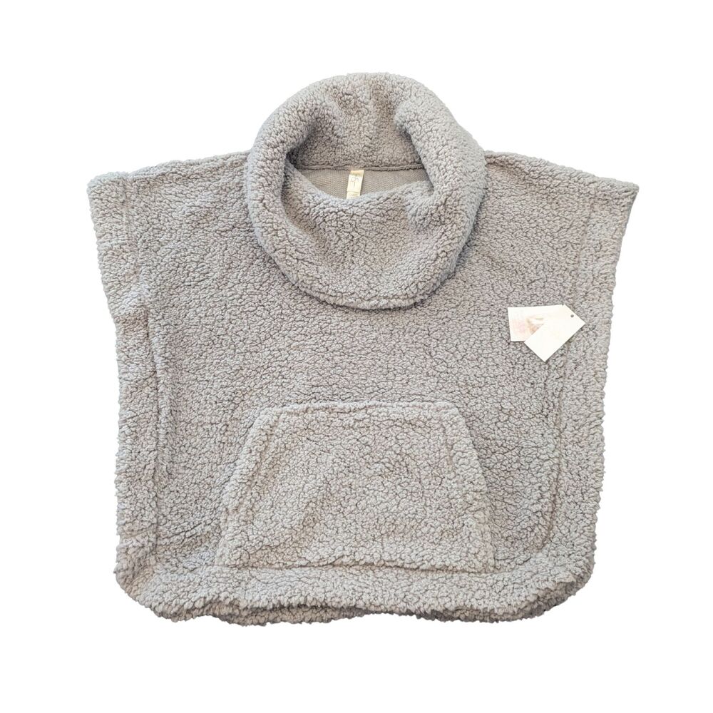 Jessica Simpson | Women's Size Small / Medium | Silver Cowl Neck Sherpa Poncho